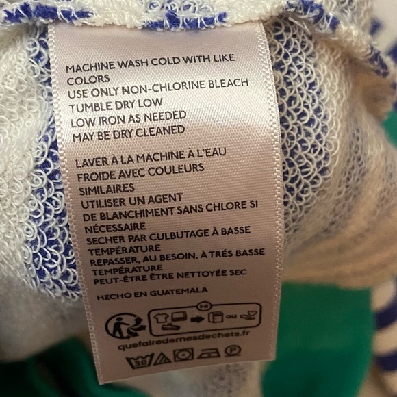 New! Free People Classic stripe pullover Blue White Sweatshirt M 2354 - Picture 8 of 10